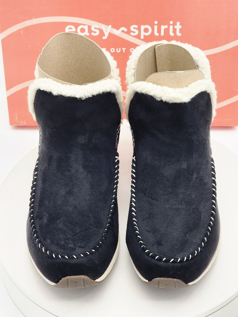 Easy Spirit Setuva2 Black Suede Faux Fur Ankle Boots Women’s Size 9.5 M Comfort - Picture 8 of 10